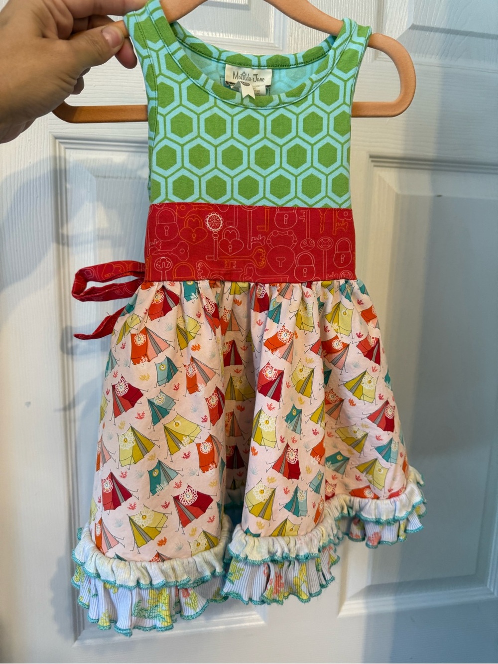 Matilda Jane Green & Red Tent Print Dress
